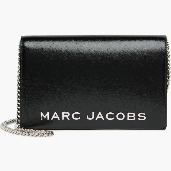 Marc Jacobs Handbags - Marc Jacobs Black Wallet on a Silver Chain